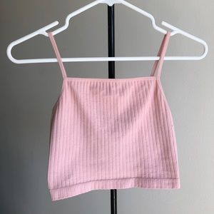 Pink Crop Top Small Forever 21 Ribbed